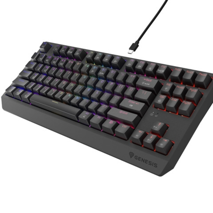 Genesis Gaming Keyboard Thor 230 TKL Wireless US Black RGB Mechanical Outemu Silent Lemon (тъмнейл - 3)