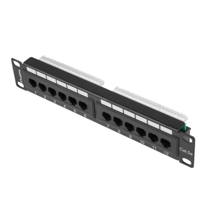 Lanberg patch panel 12port 1U 10" CAT.5E, black на супер цена