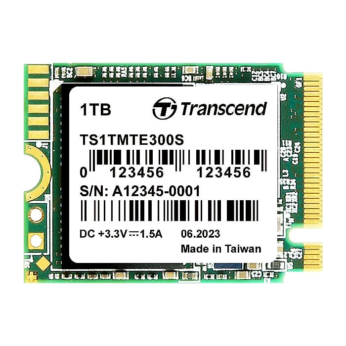 Transcend 1TB, M.2 2230, PCIe Gen3x4, NVMe, 3D TLC, DRAM-less