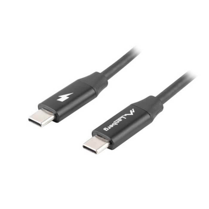 Кабел - Lanberg USB-C M/M 2.0 cable 1m Quick Charge 4.0, black на супер цена