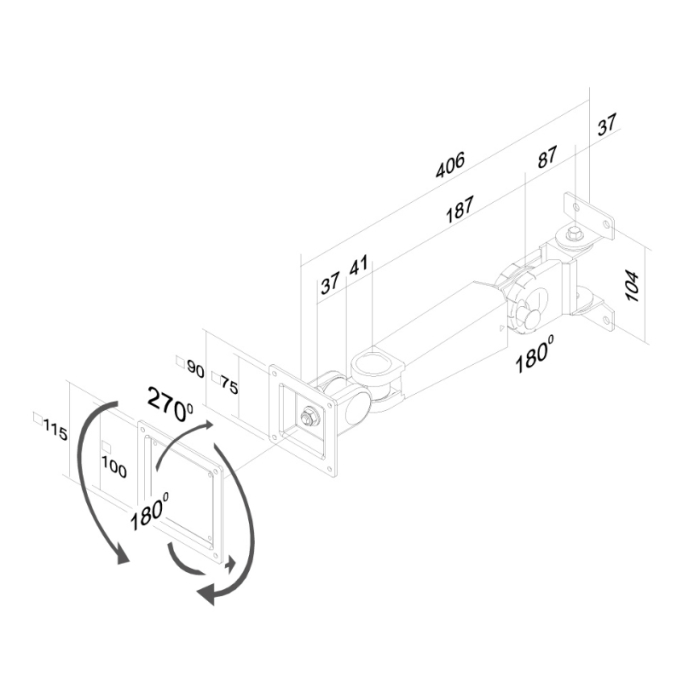 Neomounts by NewStar Flat Screen Wall Mount (height adjustable swivel arm) (тъмнейл - 2)