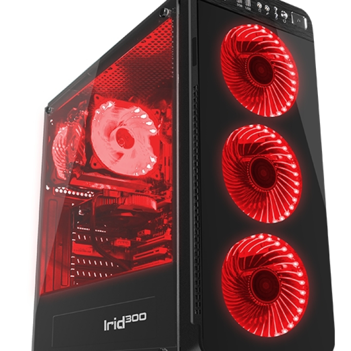 Genesis Case Irid 300 Red Midi Tower Usb 3.0 на супер цена