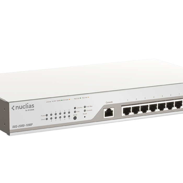 D-Link 10-Port Gigabit PoE+ Nuclias Smart Managed Switch including 2x SFP Ports (With 1 Year License) (тъмнейл - 1)