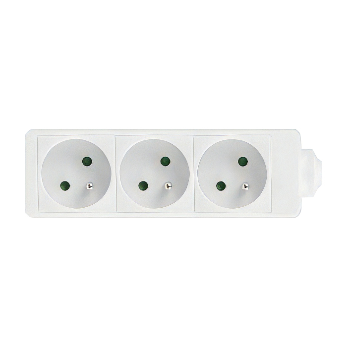 Lanberg power strip 3m, 3 sockets, french quality-grade copper cable, white