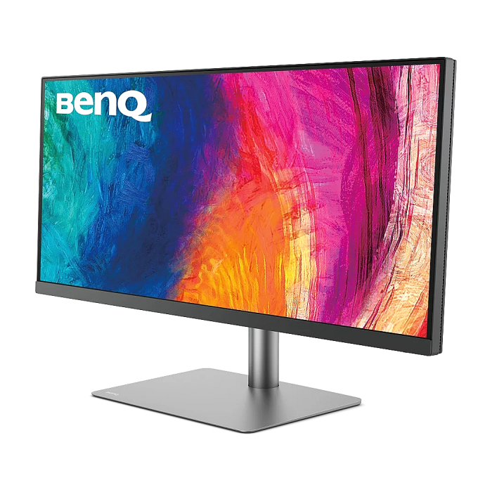 BenQ PD3420Q 34"W IPS LED 5ms 3440x1440 2K QHD, Design Mon, WQHD, AQCOL., CAD/CAM, DualView, Contr.1000:1, 350 cd/m2, 2xHDMI,DP,USB-C(PD65W, DP Alt Mode),USB-C/USB 3.0x2, Sp.2x2.5W, HAdj., Swivel,Tilt, Gray + Fury Gaming Chair Avenger M+ Black-White (тъмнейл - 2)