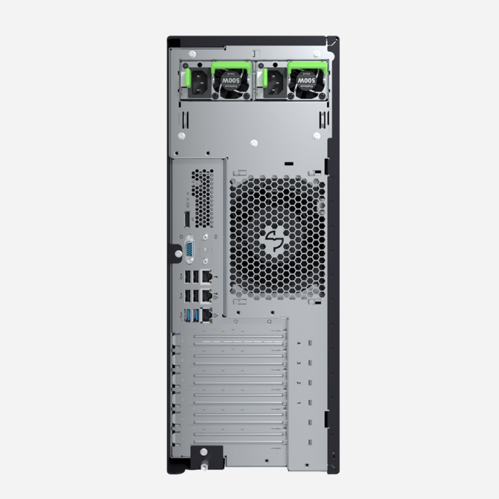 Fujitsu PRIMERGY TX1330 M5, Intel Xeon E-2388G, 1x32GB U 3200 2R, Basic kit 8x2.5" SAS/SATA Hot-plug, 2x SSD M.2 Drives, eLCM Activation License preloaded, 500W modular Power Supply Module , hot plug, titanium (96% efficiency), FTS wide / FTS (тъмнейл - 1)