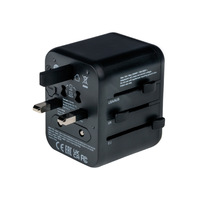 Verbatim UTA-02 Universal Travel Adapter with 1 x USB-C PD 20W / 1 x USB-A QC 3.0 (тъмнейл - 4)