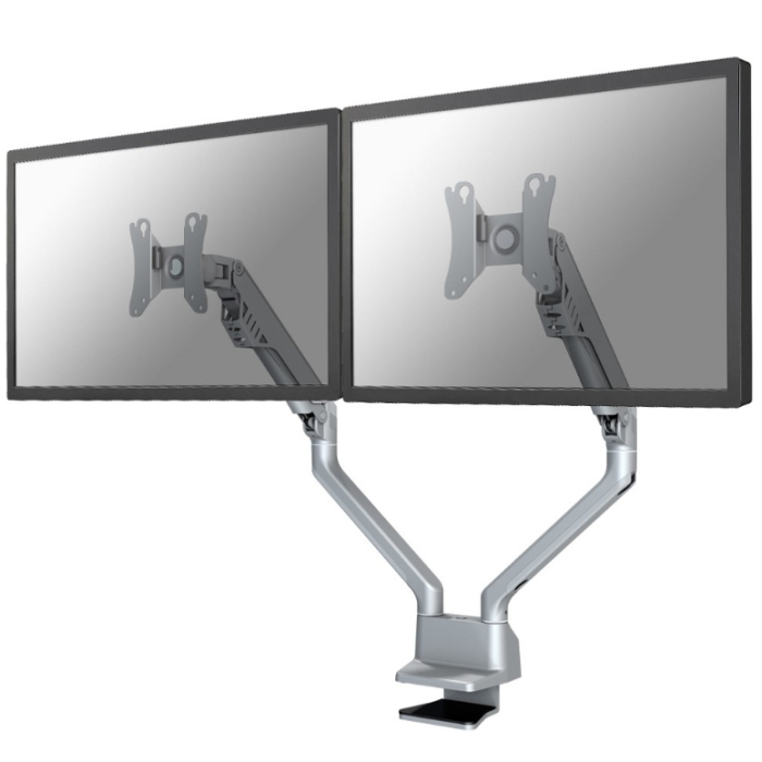 Neomounts by NewStar Flat Screen Desk Mount (clamp/grommet) for 2 Monitor Screens (тъмнейл - 1)