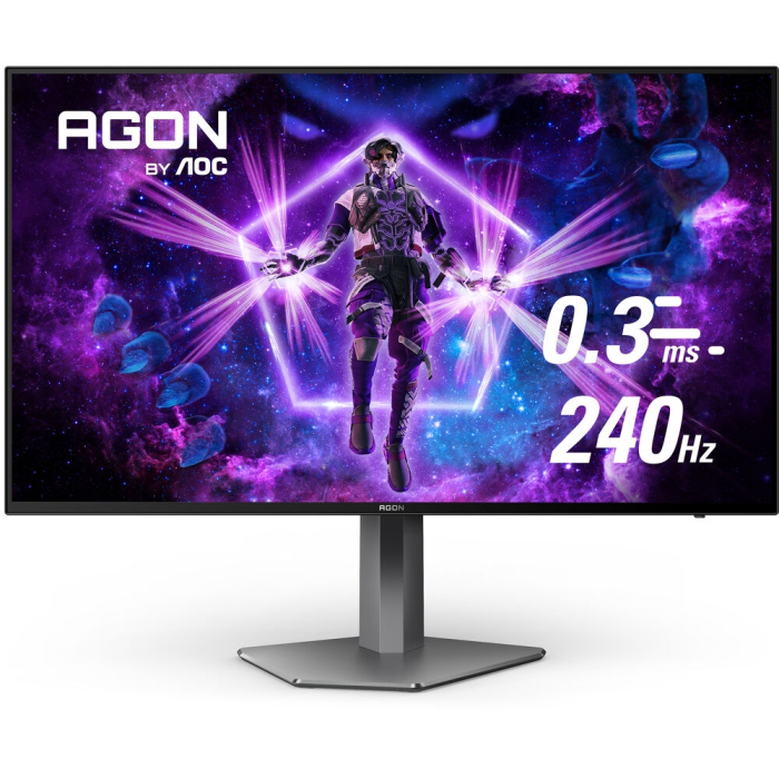 AOC AG276QZD, 26.5" OLED WLED, 2560x1440@240Hz, 0.03ms GtG, 1000cd/m2, 1000000:1, DCR 80M:1, Adaptive Sync, FlickerFree, Low Blue Light, 5Wx2, Tilt, Height Adjust, Pivot, Swivel, 2xHDMI, 2xDP, USB hub на супер цена