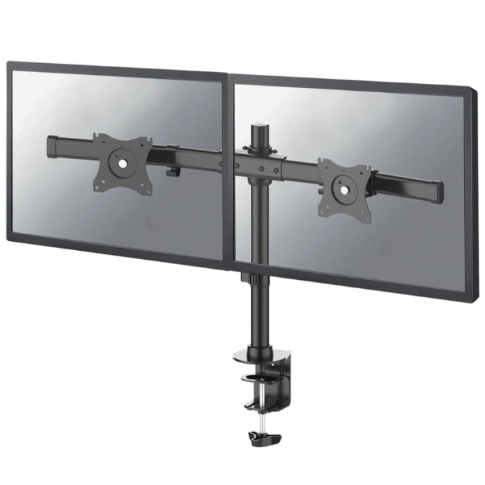 Neomounts by NewStar Flat Screen Desk Mount (clamp/grommet) for 2 Monitor Screens - Crossbar (тъмнейл - 1)