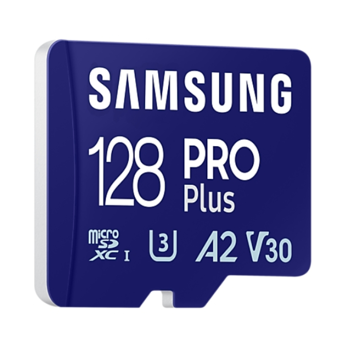 Samsung 128GB micro SD Card PRO Plus with Adapter, UHS-I, Read 180MB/s - Write 130MB/s (тъмнейл - 2)