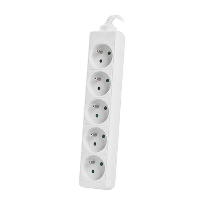 Lanberg power strip 3m, 5 socket,s french quality-grade copper cable, white (тъмнейл - 1)