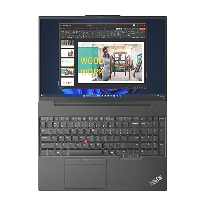 Lenovo ThinkPad E16 G2 Intel Core Ultra 5 125U (up to 4.3GHz, 12MB), 16GB DDR5-5600, 512GB SSD, 16" WUXGA (1920x1200) IPS AG, Intel Graphics, FHD&IR Cam, Backlit KB, Black, WLAN, BT, 3cell, FPR, DOS, 3Y Onsite (тъмнейл - 2)