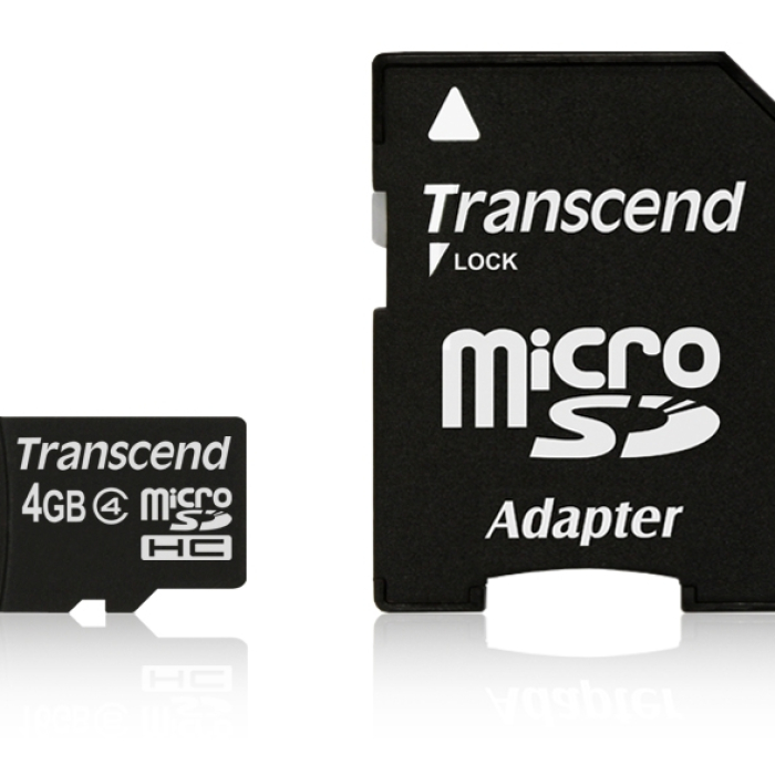 Transcend 4GB micro SDHC (with adapter, Class 4) на супер цена