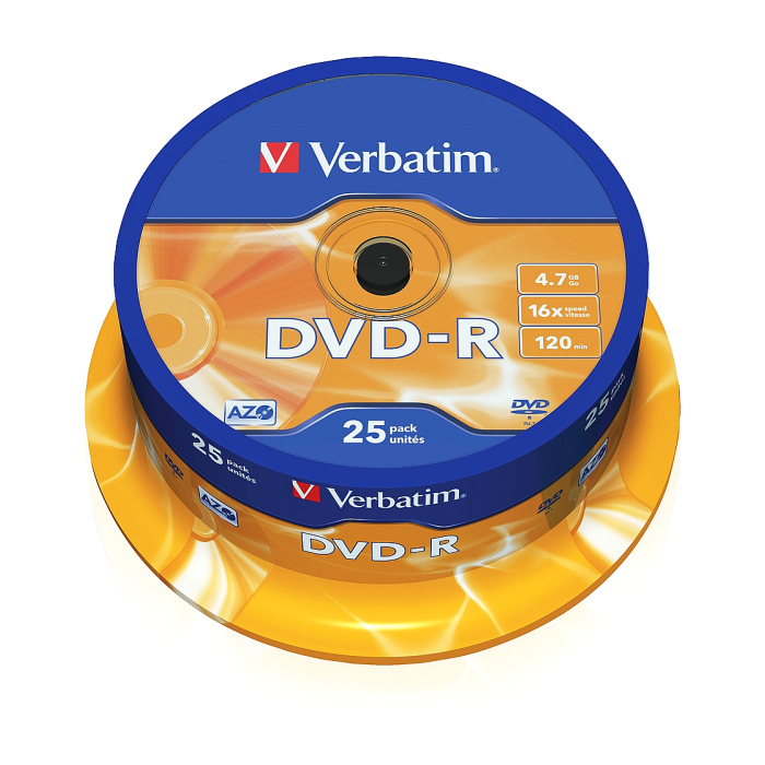 Verbatim DVD-R AZO 4.7GB 16X MATT SILVER SURFACE (25 PACK) на супер цена