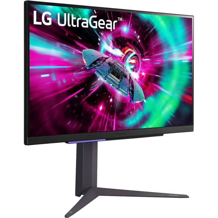 LG 27GR93U-B, 27", UltraGear IPS 1ms, AG, UHD 4K (3840x2160), 144Hz, HDR 400, 1000:1, 400cd/m2, DCI-P3 95%, USB3.0 (1up/2down), VRR, AMD Free-sync, NVIDIA G-Sync, HDMI, DisplayPort, Height Adjustable, Pivot, Tilt, Headphone Out, Black (тъмнейл - 3)