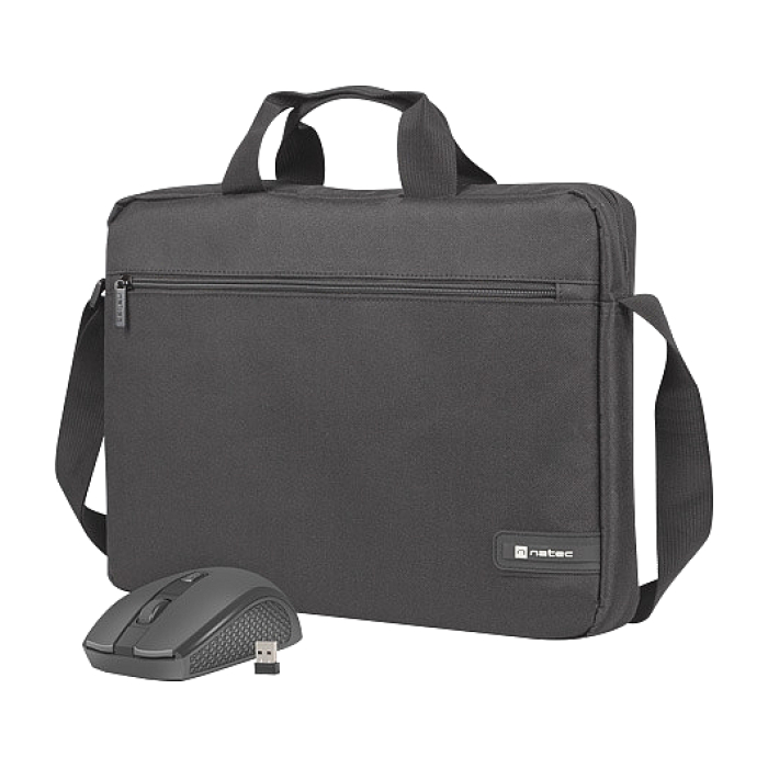 Natec laptop bag WALLROO 2 15.6" with wireless mouse Black