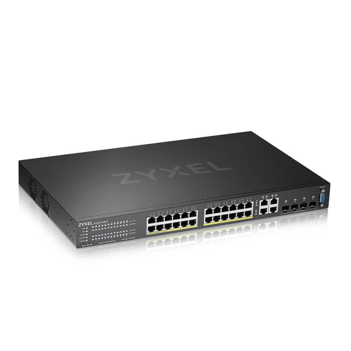 ZyXEL GS2220-28HP, EU region, 24-port GbE L2 PoE Switch with GbE Uplink (1 year NCC Pro pack license bundled) на супер цена