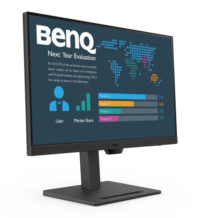 BenQ BL2790QT 27" IPS, 5ms, QHD 2560x1440, 75Hz, 99% sRGB, Eye Reminder, Flicker-free, LBL, B.I. Gen2, ePaper, 1000:1, 20M:1 DCR, 8 bit, 350cd/m2,HDMI,DP, USB-C 60W, Daisy Chain, 3xUSB 3.2, 2Wx2, HAdj. Stand 110mm, Headph. jack, Line In,Tilt, VESA, B (тъмнейл - 2)