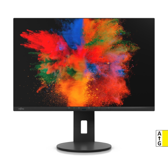 Fujitsu DISPLAY P2410 WS Wide 24",LED, PL, IPS, 5ms, 1000:1, 300cd/m2, 1920x1200 16:10, 99% sRGB, 1xDP Out(Daisy Chain), 1xDP1.2, 1xHDMI1.4, 4xUSB, 1xUSB-C 95W, 1xGB LAN, 6-in-1 stand, Sp.2x2W, HAdj.150mm, Rot.90°,TAngle -5°/+35°, SAngle 345°, Black