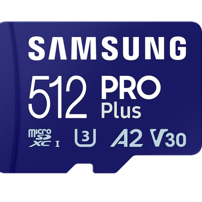 Samsung 512GB micro SD Card PRO Plus with Adapter, UHS-I, Read 180MB/s - Write 130MB/s