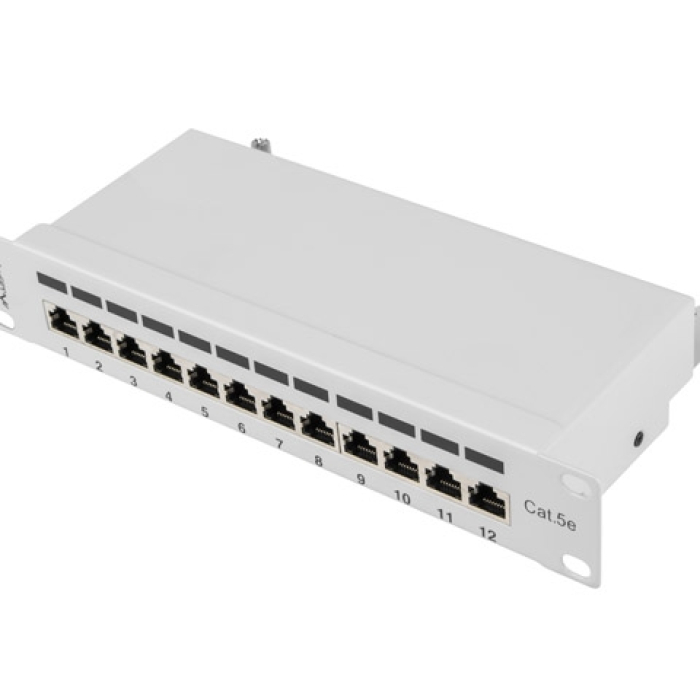 Lanberg patch panel 12port 1U 10" CAT.5E shielded, grey на супер цена