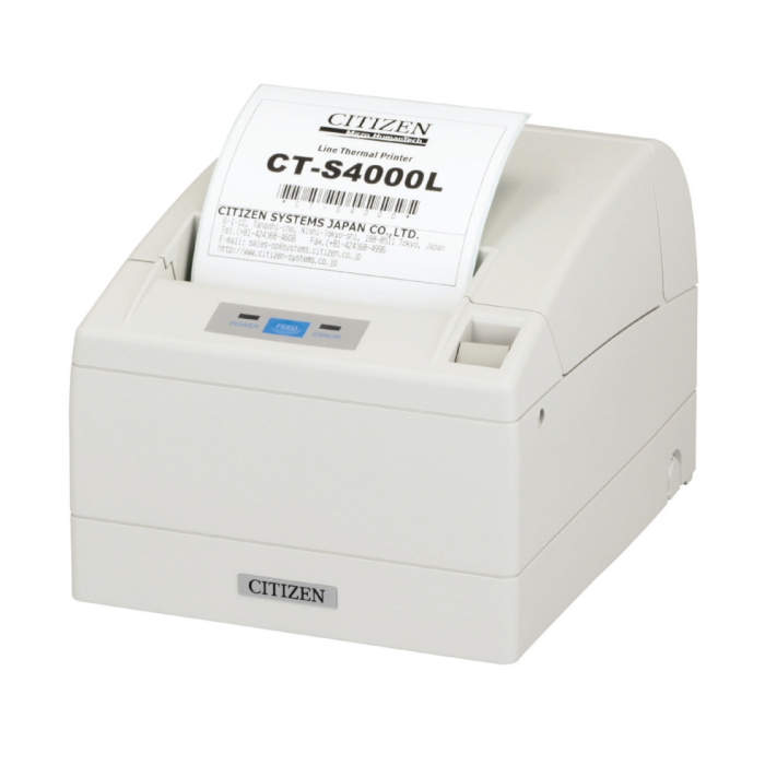 Citizen CT-S4000 Printer; Label version, Serial + USB, Ivory White