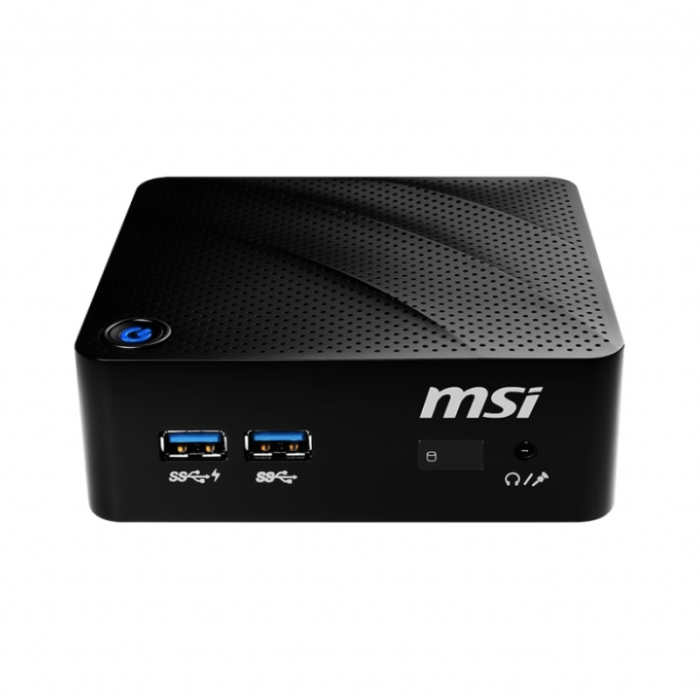 MSI PRO DT CUBI N 8GL-074EU, Intel Pentium N5000 (up to 2.6GHz), RAM 4GB (1x4) DDR4 1xSO-DIMM, SSD 64GB M.2, Gigabit LAN, WiFi 802.11 AC, BT 4.2, Windows 10 Pro, Fan-less design, Only 0.45L chasis, HDMI, VGA, 2x USB3.1, 40 W, 555 gr., VESA, Black на супер цена