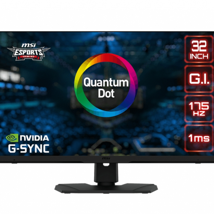 MSI Optix MPG321QRF QD, 32" Quantum dot, Flat, Rapid IPS, 2560x1440 (WQHD), 16:9, G-SYNC Compatible, 175Hz, 1ms, ANTI - FLICKER, LESS BLUE LIGHT, Gaming OSD App, Night Vision, Mystic Light, Adjustable Stand на супер цена