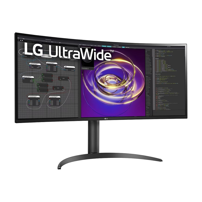 LG 34WP85C-B, 34" 21:9 Curved WQHD (3440x1440) IPS, 5ms, CR 1000:1, 300 cd/m2, HDR 10, DCI-P3 95%, AMD FreeSync, USB Type-C, HDMI, DisplayPort, Speaker 2ch 7w, PBP, Height Adjustable Stand, Tilt , Black (тъмнейл - 2)