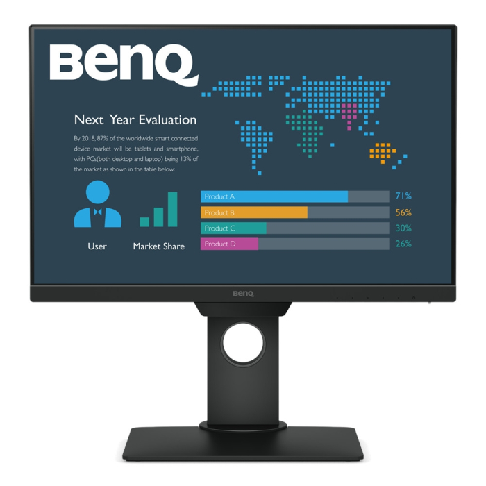 BenQ BL2381T, 22.5'' IPS, 5ms, 1920x1200 WUXGA, 16:10, Eye Care Business Monitor, 72% NTSC, Flicker-free, B.I., LBL, 1000:1, DCR 20M:1, 8 bit, 250cd/m2, VGA, HDMI, DP, DVI-D, USB x4, Speakers, Pivot, Tilt, Swivel, Height Adj., Black на супер цена