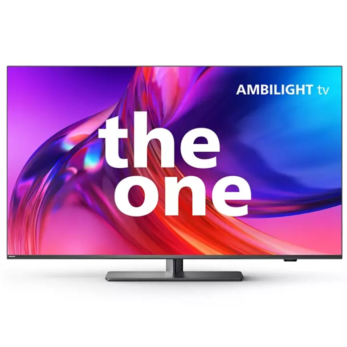 Philips 50PUS8818/12, 50" THE ONE, UHD 4K LED, 120 Hz, 3840x2160, DVB-T/T2/T2-HD/C/S/S2, Ambilight 3, HDR10+, Google TV, Dolby Vision/Atmos, Quad Core with Al, Swivel stand, 90% DCI/P3, 16GB, VRR FreeSync, BT5.0, HDMI 2.1, 2xUSB, Cl+, 802.11ac, Lan, (тъмнейл - 1)