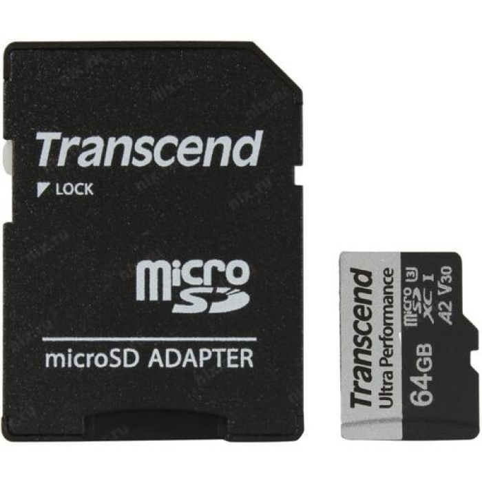 Transcend 64GB micro SD with adapter UHS-I U3 A2 Ultra Performance на супер цена