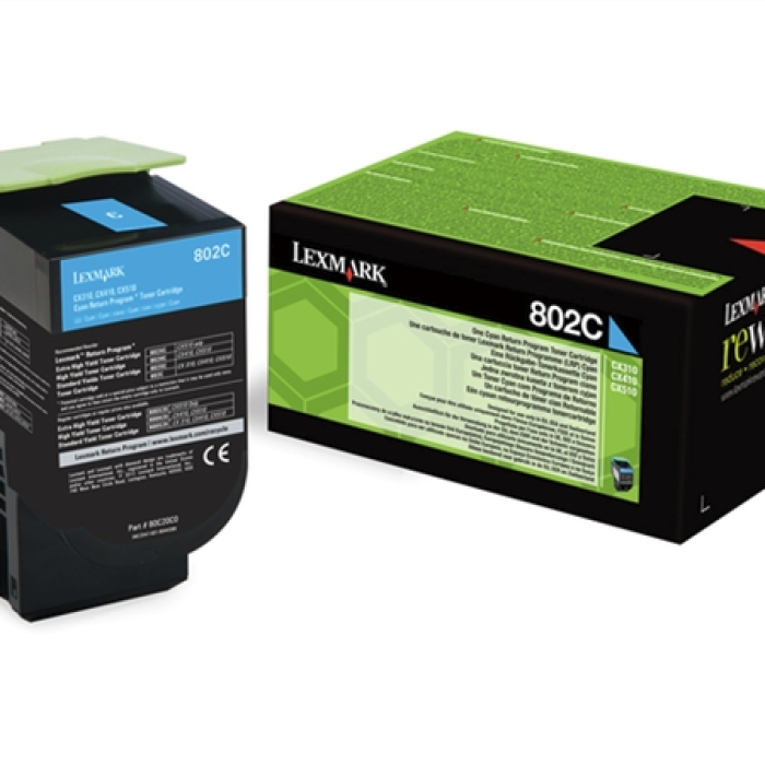 Lexmark 80C20C0 CX310, 410, 510 Cyan Return Programme 1K Toner Cartridge на супер цена