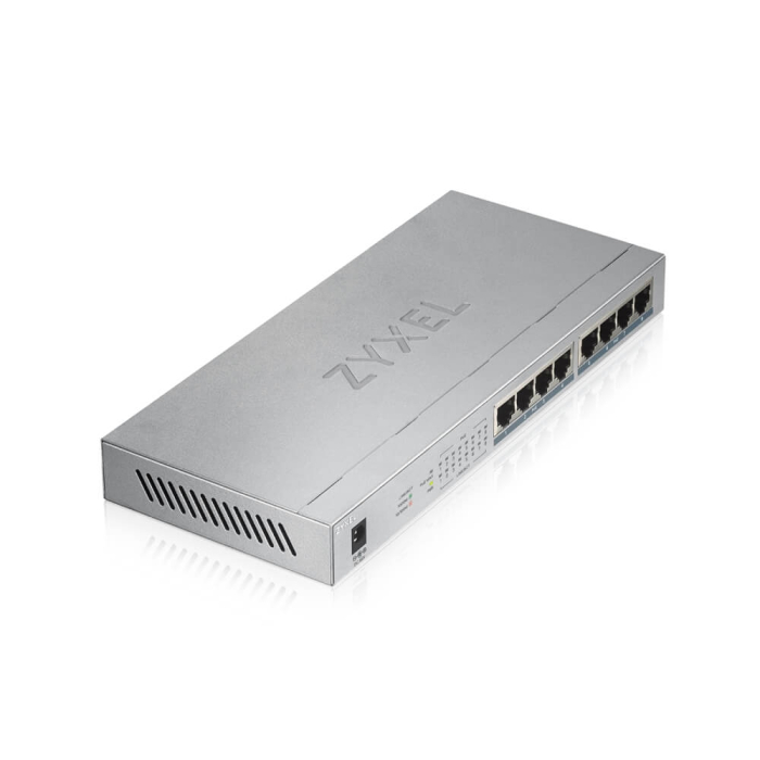 ZyXEL GS1008-HP, 8 Port Gigabit PoE+ unmanaged desktop Switch, 8 x PoE, 60 Watt (тъмнейл - 3)