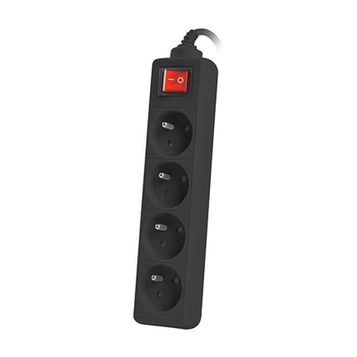 Lanberg power strip 1.5m, 4 sockets, french with circuit breaker quality-grade copper cable, black (тъмнейл - 1)