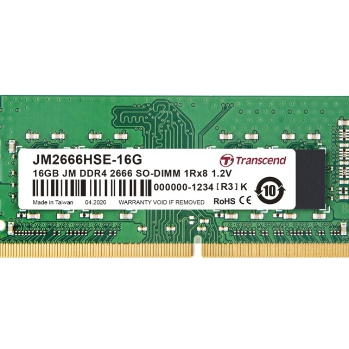 Transcend 16GB JM DDR4 2666Mhz SO-DIMM 1Rx8 2Gx8 CL19 1.2V