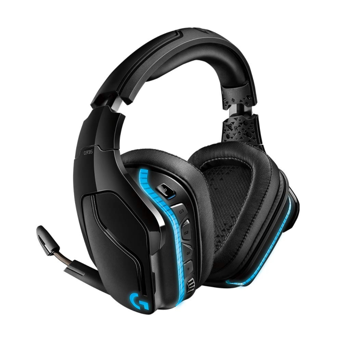 Logitech G935 Wireless Headset, Lightsync RGB, PRO-G 50 mm Drivers, 7.1 DTS Headphone:X 2.0 Surround, Leather Ear Cushions, Black на супер цена