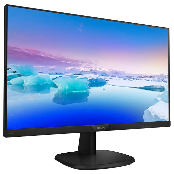 Philips 243V7QDSB, 23.8" Ultra Narrow Wide IPS LED, 4 ms, 1000:1, 10M:1 DCR, 250 cd/m2, FHD 1920x1080@75Hz, Flicker-Free, Low Blue, D-Sub, DVI, HDMI, Black (тъмнейл - 1)