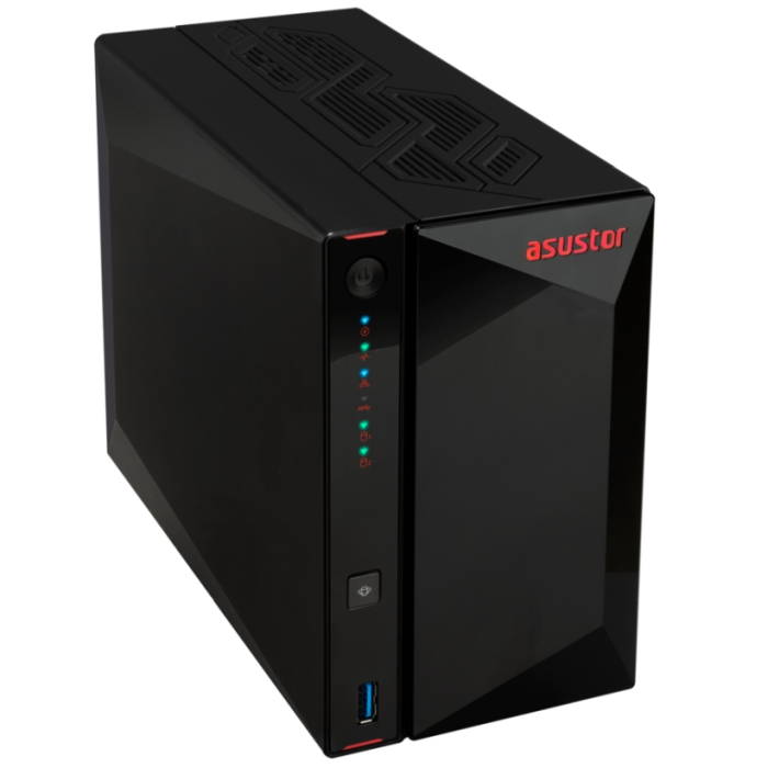 Asustor Nimbustor AS5402T, 2 Bay NAS, Quad-Core 2.0GHz CPU, Dual 2.5GbE Ports, 4GB SO-DIMM DDR4 (Max. 16GB), Four M.2 SSD Slots (Diskless), 3x USB 3.2 Gen 1 Type A, WOW (Wake on WAN), WOL, System Sleep Mode, AES-NI hardware encryption, Black (тъмнейл - 2)