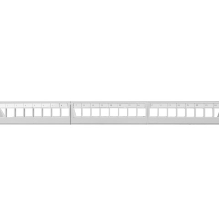 Lanberg patch panel blank 24 port 1U with organizer for keystone modules gray (тъмнейл - 1)