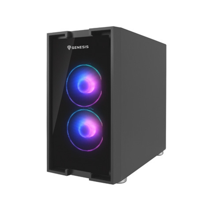 Genesis PC Case Irid 353 ARGB MATX Mini Tower Window, Black (тъмнейл - 1)