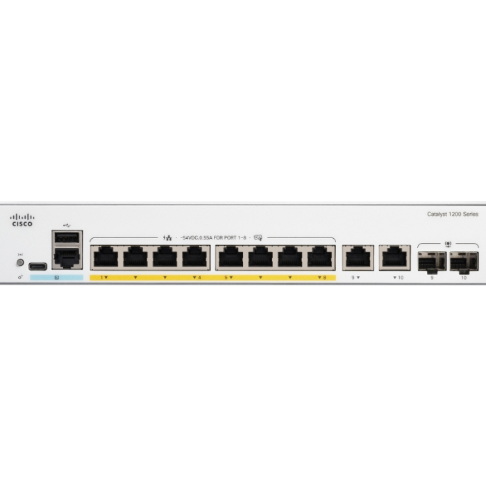 Cisco Catalyst 1200 8-port GE, PoE, Ext PS, 2x1G Combo на супер цена