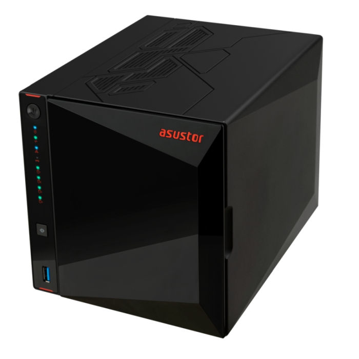 Asustor Nimbustor AS5404T, 4 Bay NAS, Quad-Core 2.0GHz CPU, Dual 2.5GbE Ports, 4GB SO-DIMM DDR4 (Max. 16GB), Four M.2 SSD Slots (Diskless), 3x USB 3.2 Gen 1 Type A, WOW (Wake on WAN), WOL, System Sleep Mode, AES-NI hardware encryption, Black (тъмнейл - 4)