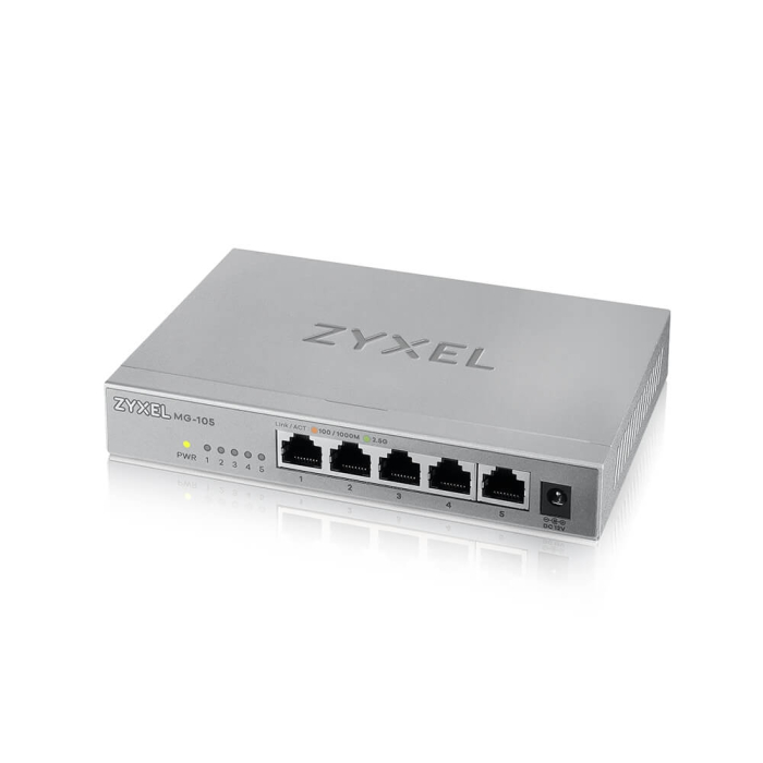 ZyXEL MG-105, 5 Ports, Desktop, 2.5G MultiGig unmanaged Switch (тъмнейл - 2)