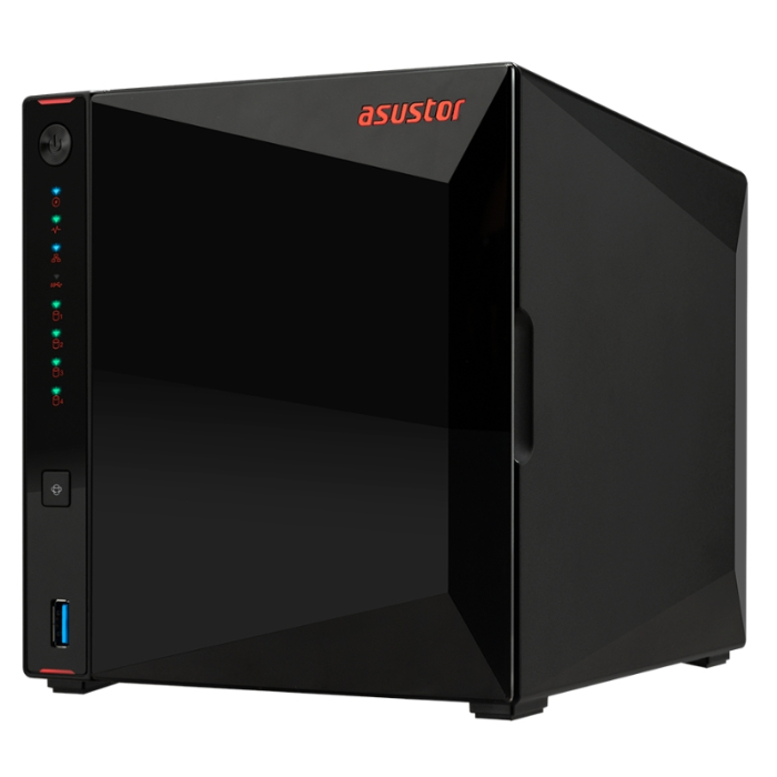 Asustor AS5304T, 4-Bay NAS, Intel Celeron J4105 Quad-Core 1.5 GHz (burst up 2.5 GHz), 4 GB SO-DIMM DDR4, 4x 2.5"/3.5" SATA3 HDD or SSD, 2x 2.5 GbE, 3x USB 3.2 Gen 1 Type A, WOW (Wake on WAN), WOL, System Sleep Mode, AES-NI hardware encryption (тъмнейл - 2)