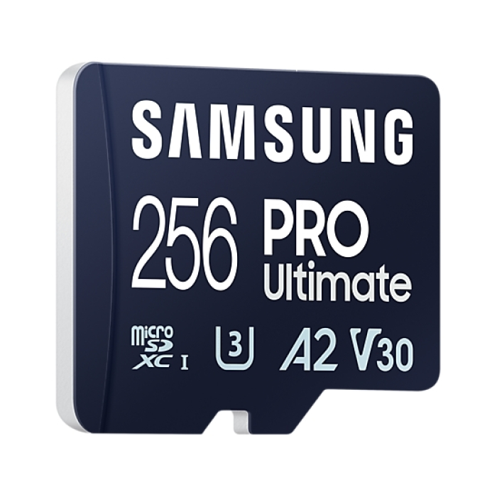 Samsung 256GB micro SD Card PRO Ultimate with USB Reader , UHS-I, Read 200MB/s - Write 130MB/s, U3, V30, A2 (тъмнейл - 1)