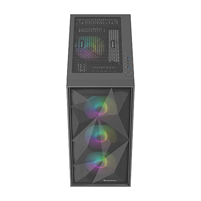 Genesis PC Case DIAXID 605 RGB Mini Tower Window, Black (тъмнейл - 1)