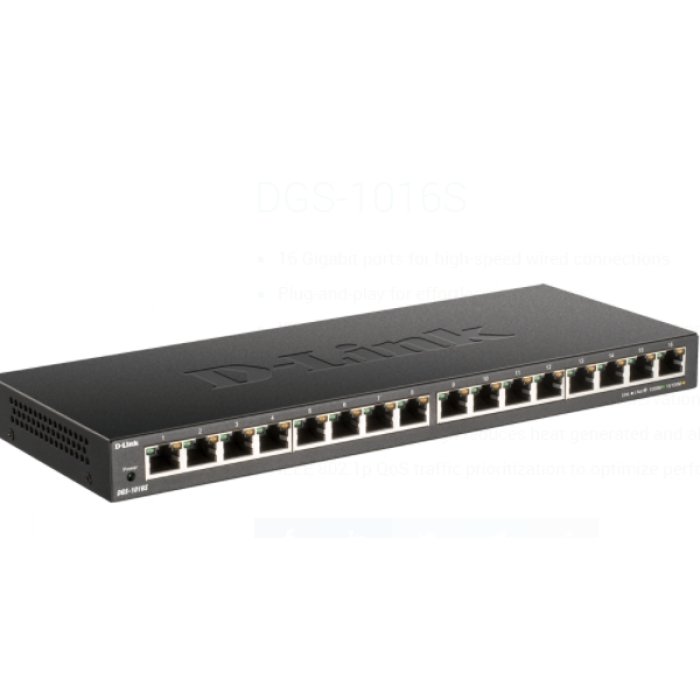 D-Link 16-Port 10/100/1000Mbps Unmanaged Gigabit Ethernet Switch (тъмнейл - 1)