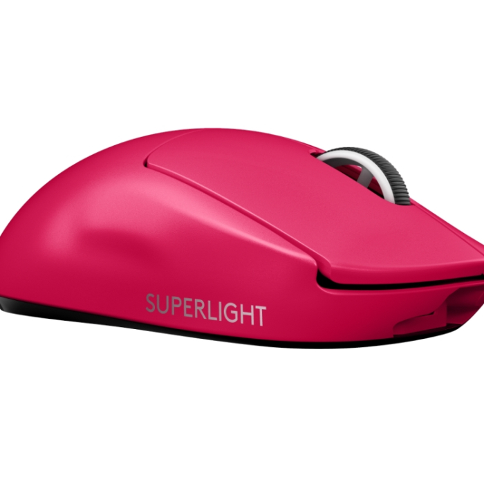 Logitech G Pro X Superlight Wireless Mouse, Lightspeed Wireless 1ms, HERO 25K DPI Sensor, 400 IPS, Onboard Memory, >63g, Magenta (тъмнейл - 1)